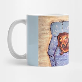 Dachshund Family on the couch Mug